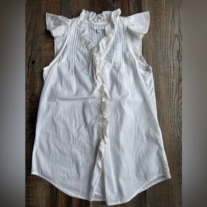 GAP White Ruffled Blouse